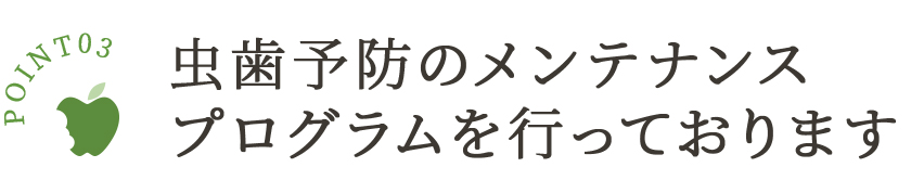 虫歯予防のメンテナンスプログラムを行っております